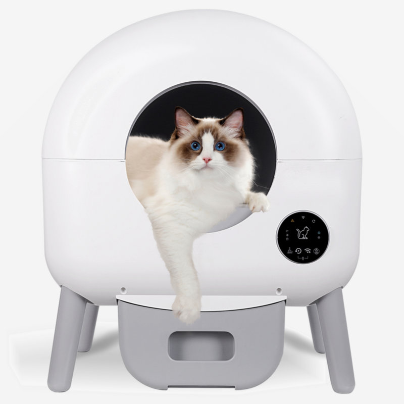 Tucker Murphy Pet Self Cleaning Litter Box 2.2lb 23lb Cat Can Use 100L Automatic Cat Litter Box Self Cleaning Extra Large for Multiple Cats Anti Pinch All